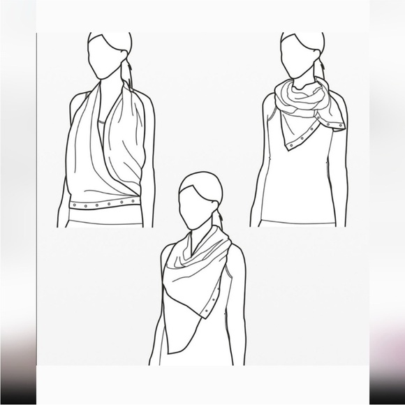 Lululemon Vinyasa Scarf Mini Check Pique Aquamarine Heathered Peacock Blue - Picture 2 of 5